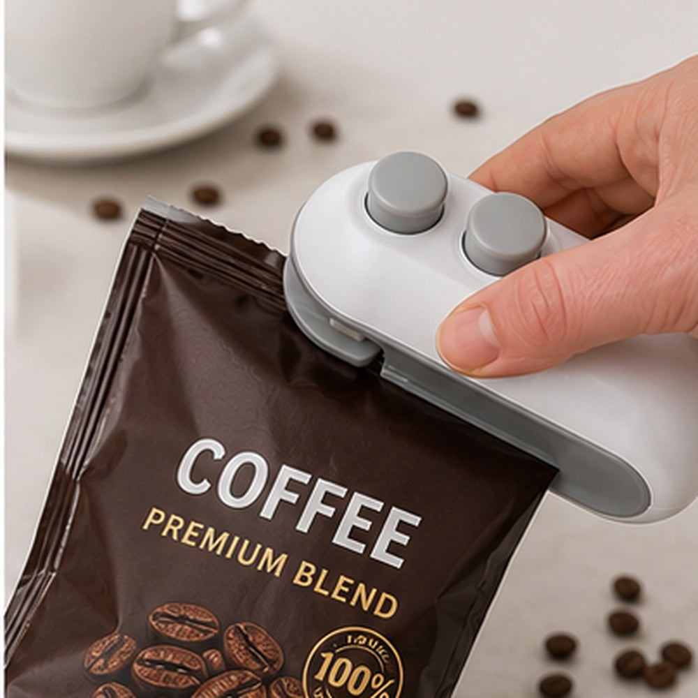 Portable food packet sealer for coffee packaging
