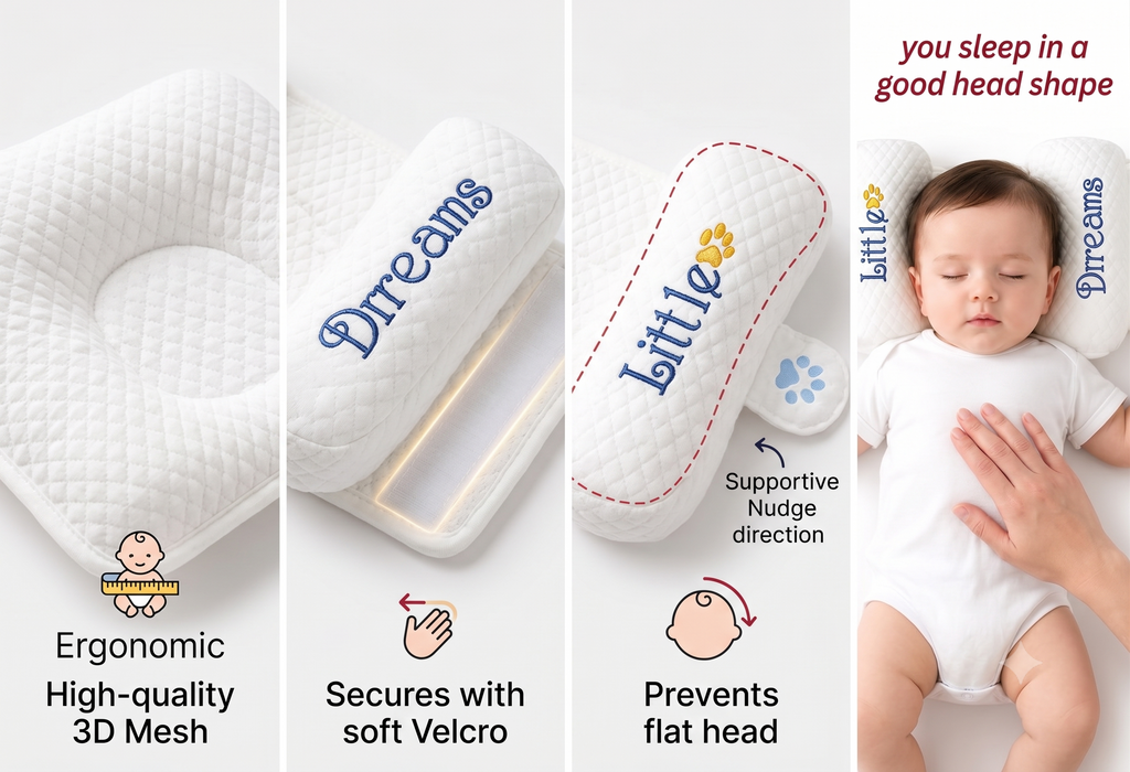 Baby Neck Support & Side Sleeper Bolster Pillow for Newborns (0–12 Months)