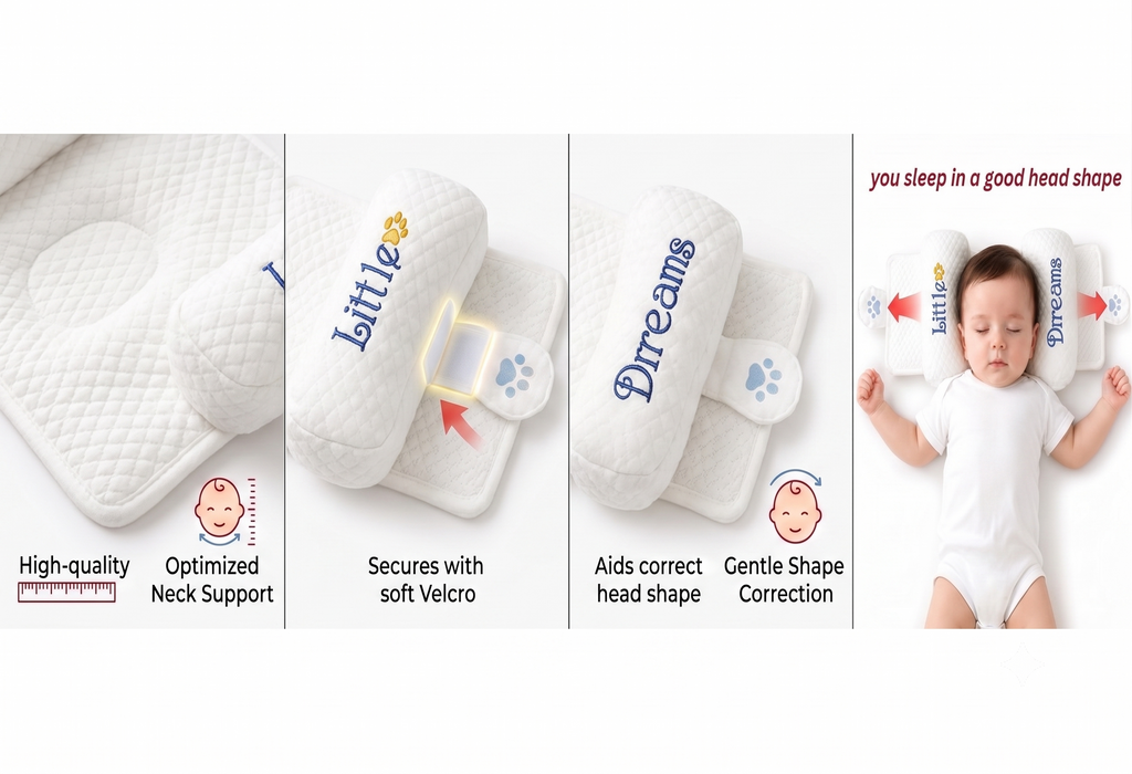 Baby Neck Support & Side Sleeper Bolster Pillow for Newborns (0–12 Months)