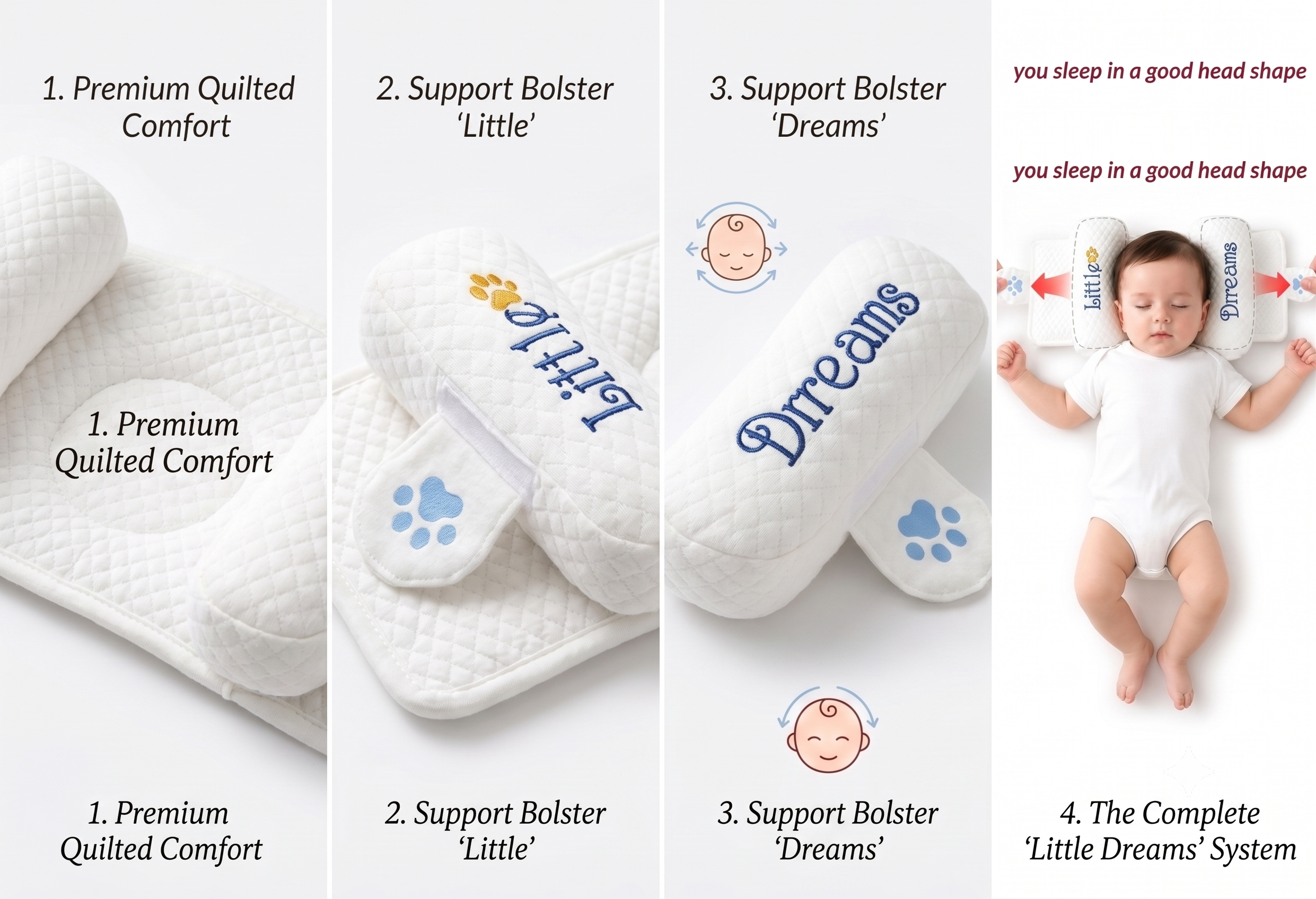 Baby Neck Support & Side Sleeper Bolster Pillow for Newborns (0–12 Months)