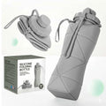 Foldable Silicone Water Bottle (500ml) – Portable Travel & Gym Soft Flask with Carabiner
